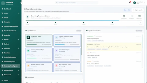 Production-Grade Multi-Agent Inventory Orchestration Platform interface
